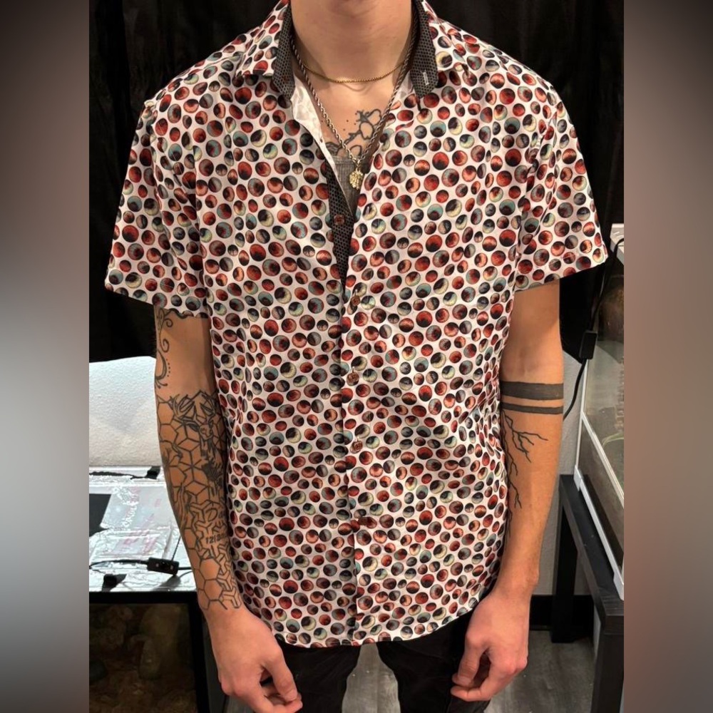 Men's Multicolor Patterned Button-down Shirt